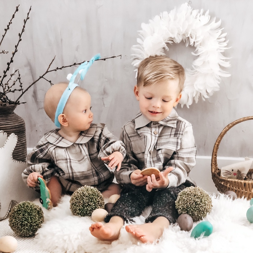 Roe and joe matching set for boy and girl . Perfect for Xmas mini shoot sibling